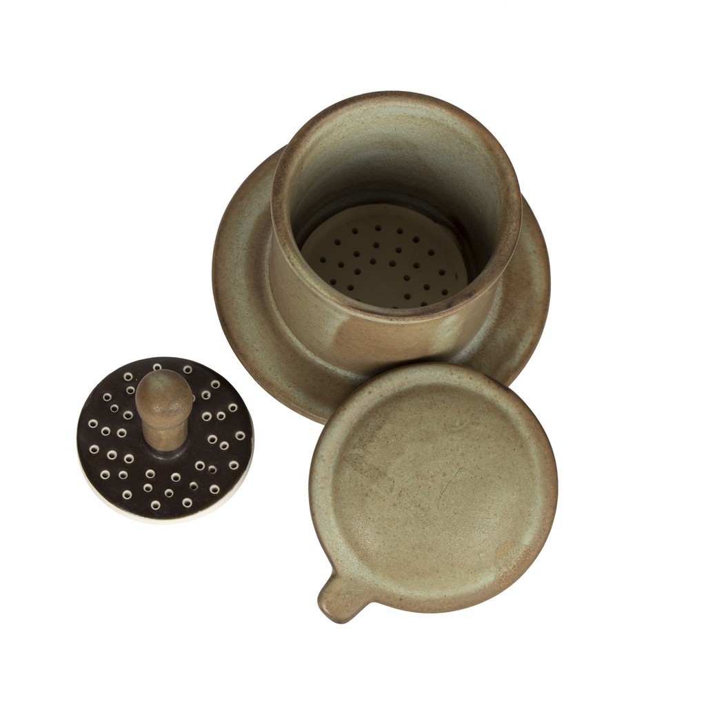 Phin cà phê gốm sứ Bát Tràng Đông Gia Xanh Chấm Trắng, Xanh Lá - Dùng biếu tặng, uống cà phê - Anni Coffee