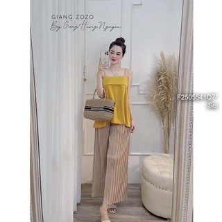Set bộ áo 2 dây phối quần suông dập ly!