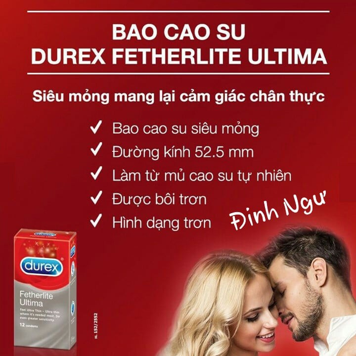 bán sỉ - Bao cao su Durex Fetherlite Ultima - hộp 12 bao (TẶNG 1 bao thường dùng) BÁN GIÁ SỈ - RẺ NHƯ CHO