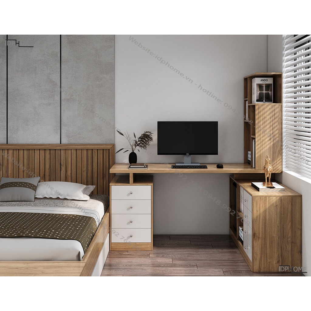 Bàn làm việc liền giá sách BV6807