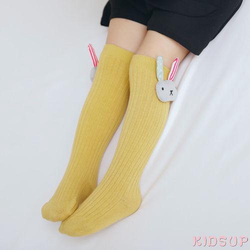 Tất chân cotton cao qua gối giữ ấm dễ thương cho bé gái