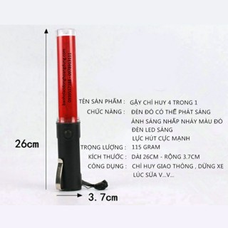 Gậy đèn chỉ huy giao thông , gậy phân luồng giao thông có đèn - sử dụng pin loại 30cm