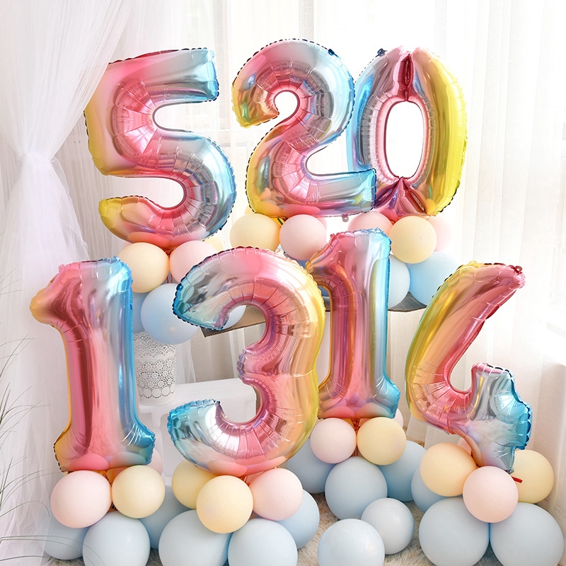 Bong Bóng Tráng Nhôm Hình Chữ Số 32inch Dùng Trang Trí Tiệc