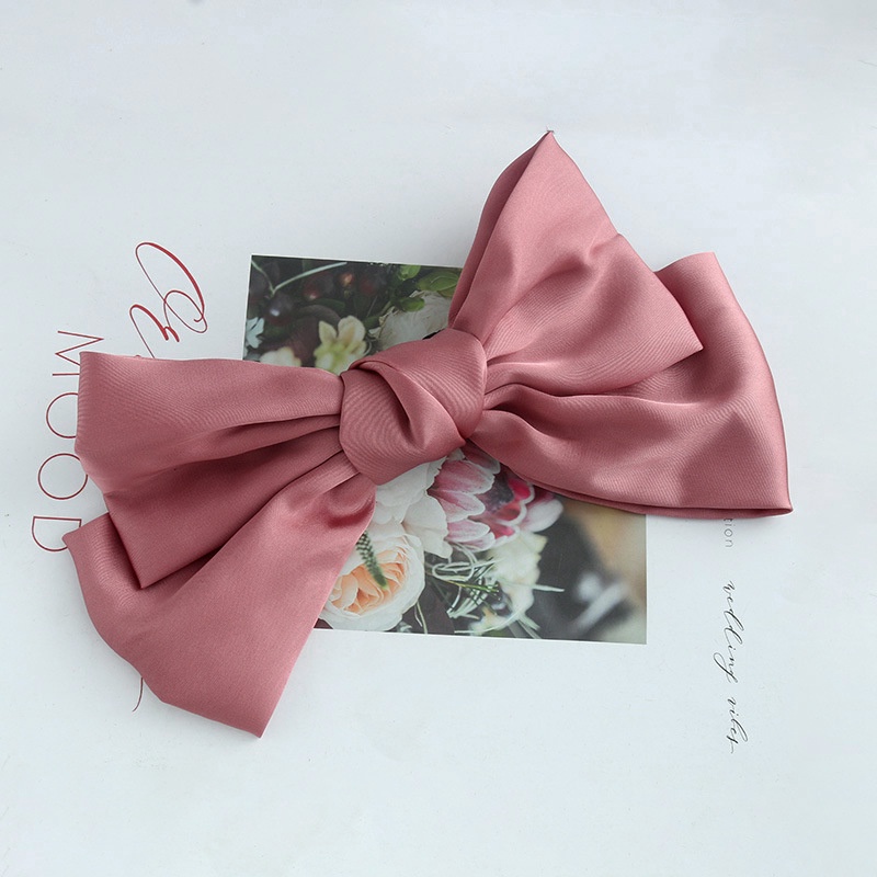 Kẹp tóc trang trí nơ satin thanh lịch xinh xắn