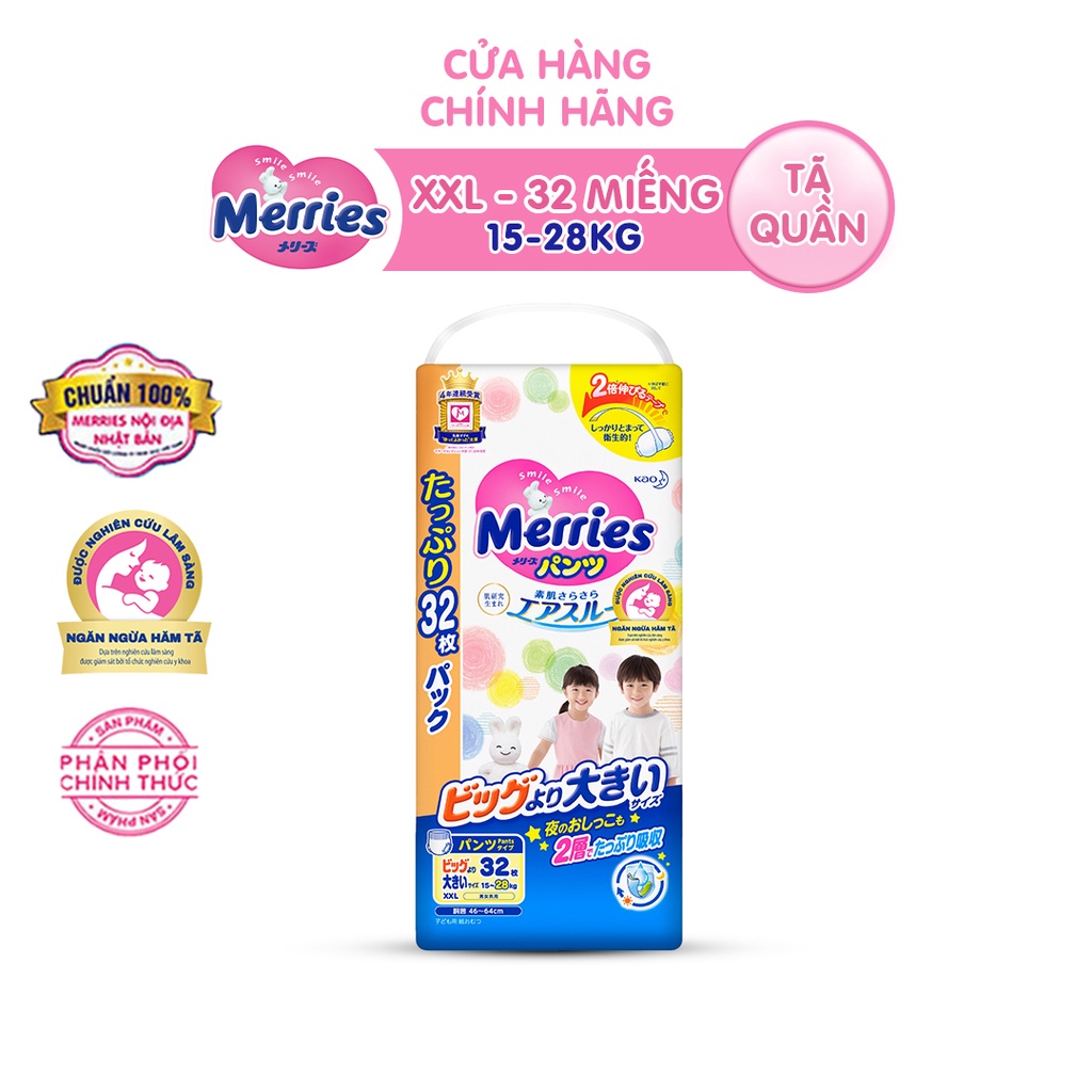 Tã/bỉm quần Merries Jumbo đủ size L56/XL50/XXL32