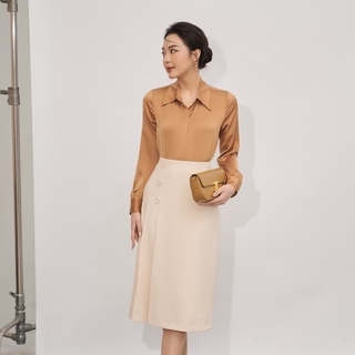 Chân Váy Công Sở 3 Cúc Xếp Ly Lệch Thanh Lịch By LEMIA Design - LY-CV20007 