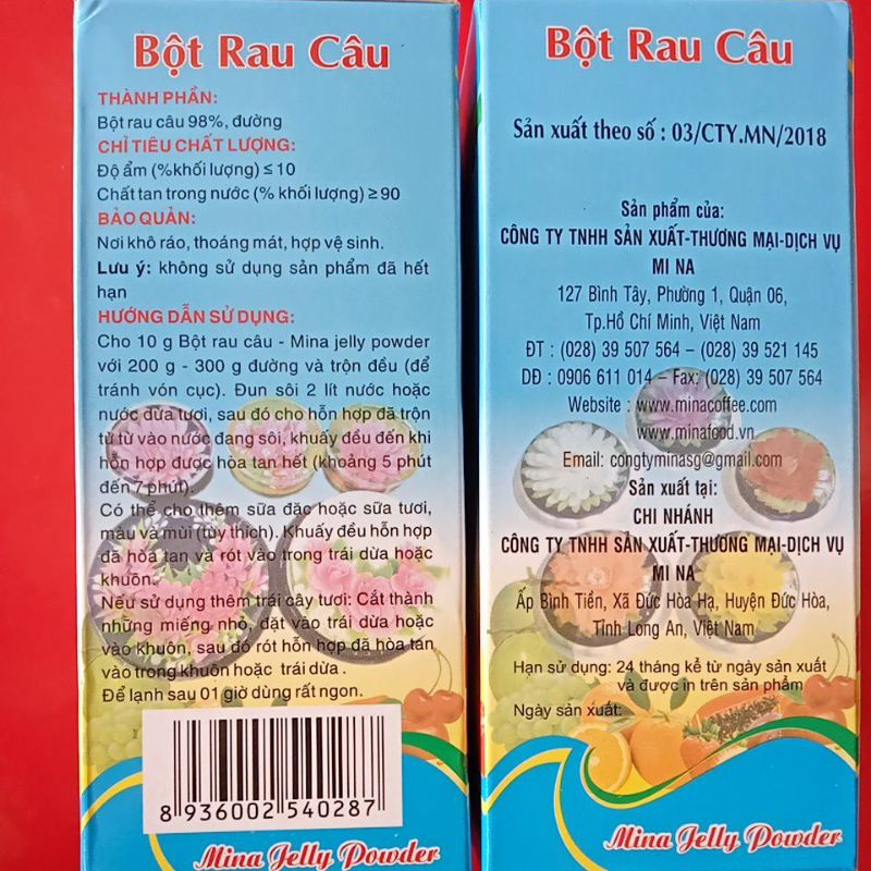 Bột râu câu dẻo Mina gói 12g