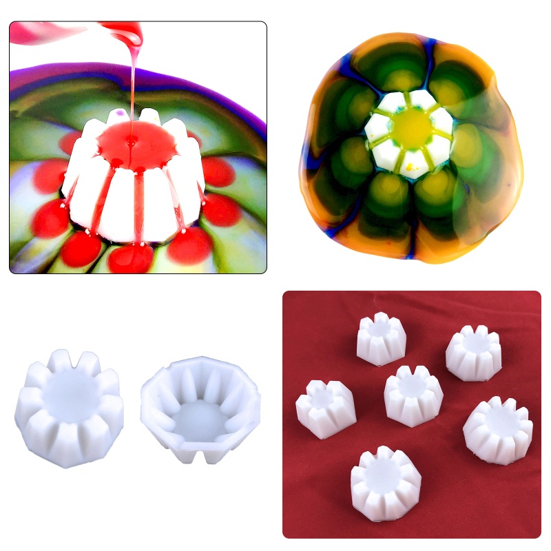 Whi Split Cup for Paint Pouring Flower Pour Cups for Making Painting Tools Drawing