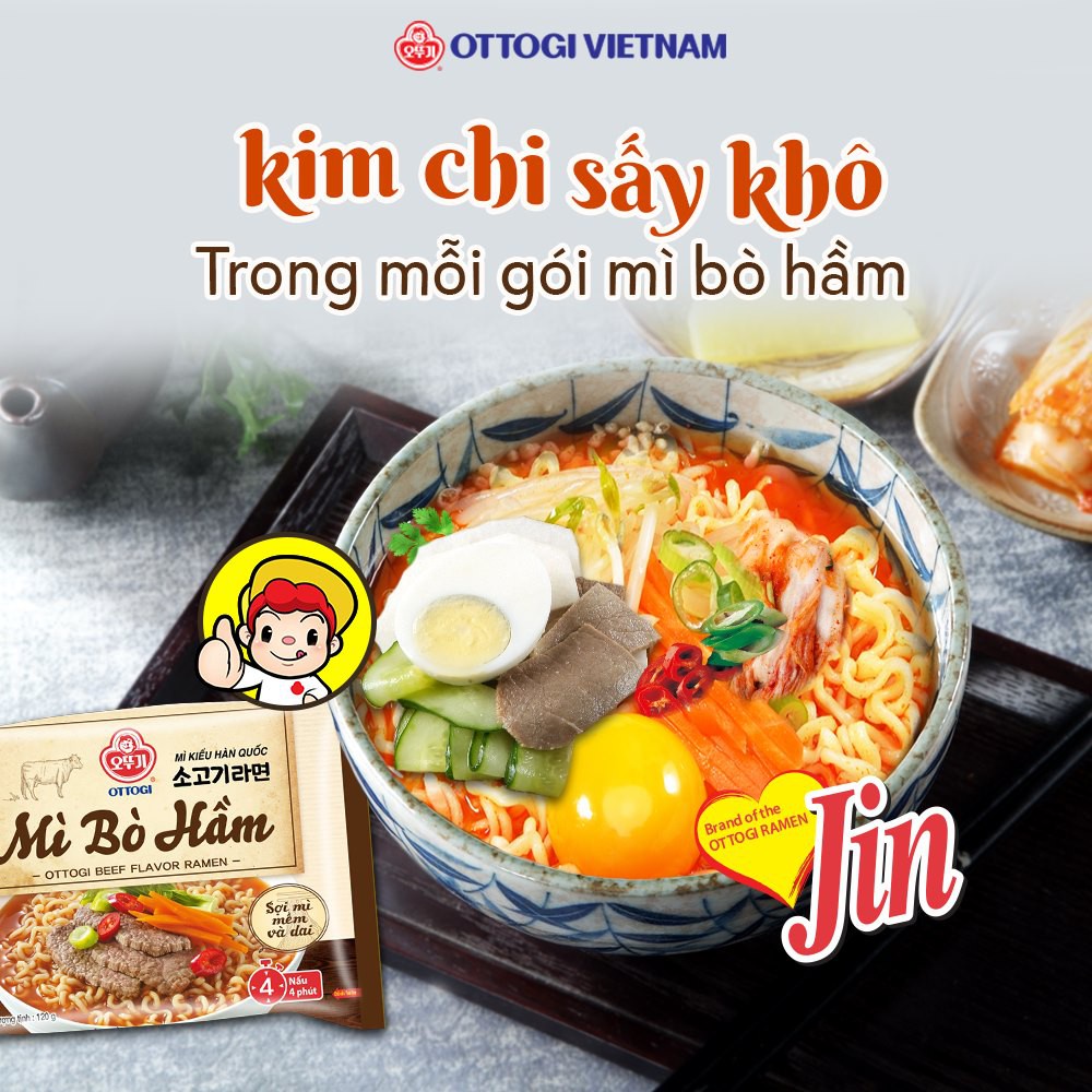 Mì bò hàm Ottogi lốc 8 gói x 120g