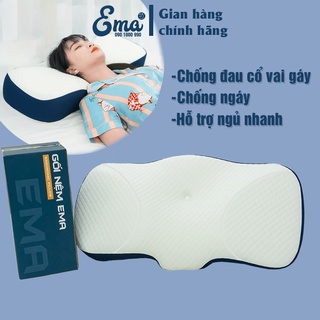 Gối cao su non công thái học Ema - Chống đau vai ngáy, ngủ ngáy, hỗ trợ ngủ nhanh