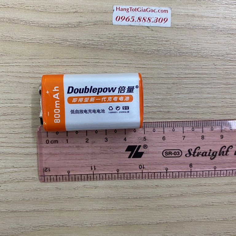 Pin vuông 9v sạc được, dung lượng cao, hàng xịn chính hãng Dowblepow (SP11)