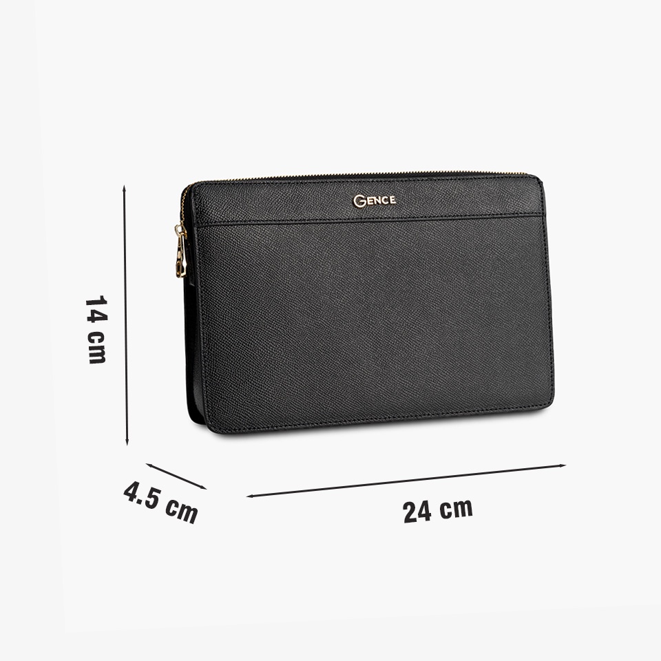 Túi Clutch nam công sở Gence cầm tay da bò vân Togo cao cấp HT11