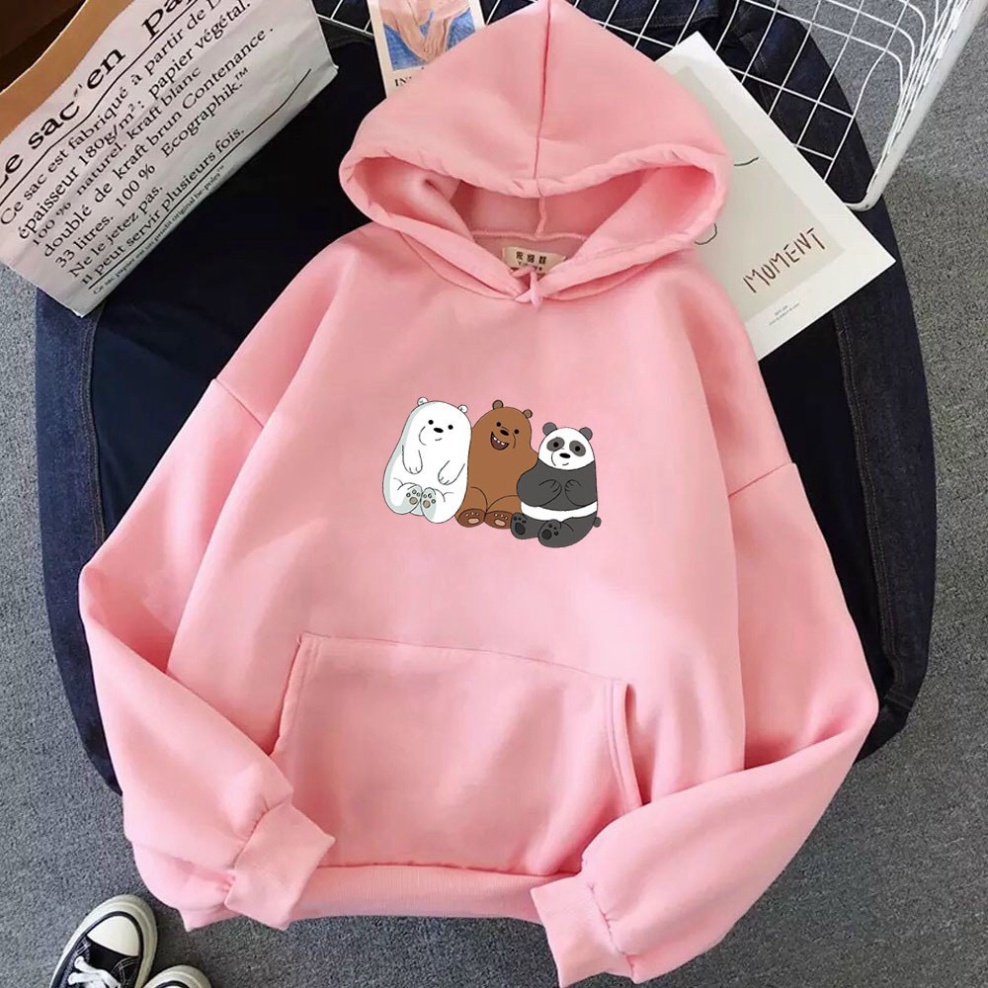 Áo khoác Hoodie form rộng sweater nỉ Ulzzang 3 chú gấu Hot trend Thời Trang Thu Đông siêu đẹp tranthuy_shop1 | BigBuy360 - bigbuy360.vn