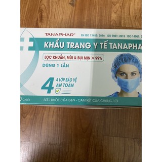 KHẨU TRANG Y TẾ 4 LỚP TANAPHAR (50 chiếc)