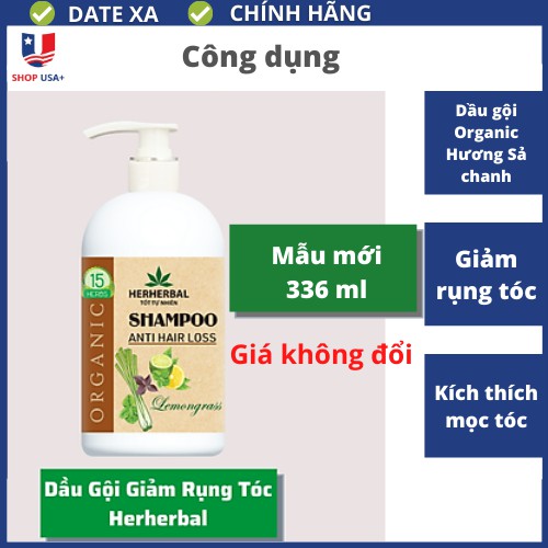 Dầu gội thảo dược giảm gàu chống rụng mượt tóc HERHERBAL ❤️FREESHIP❤️chứa dược liệu sạch và tinh dầu thiên nhiên 316g