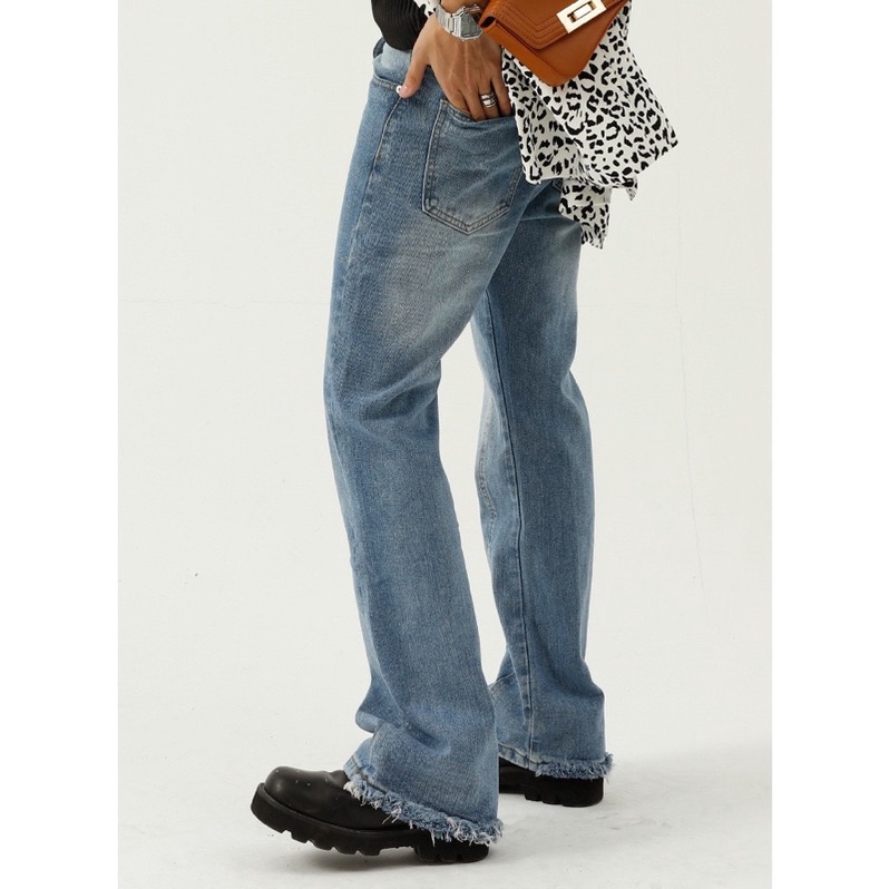 Quần jeans ống loe nam phong cách Rockboiz, punk, vintage