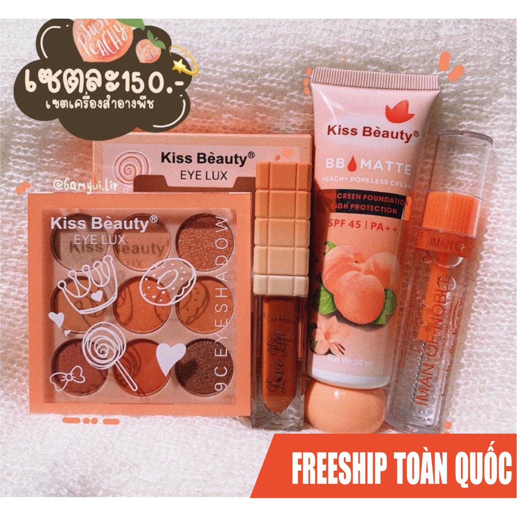 [CÓ VIDEO EM VỪA QUAY] SET trang điểm KISS BEAUTY chính hãng gồm 4 món