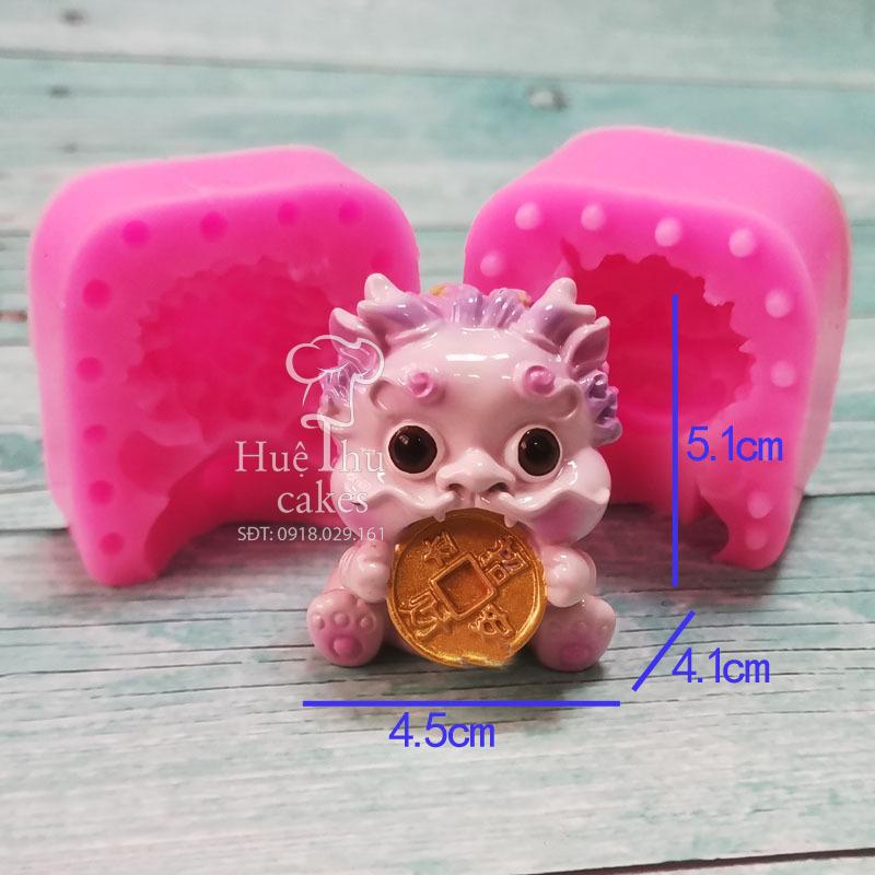 Khuôn silicon Lân Sư Rồng làm bánh rau câu 4D