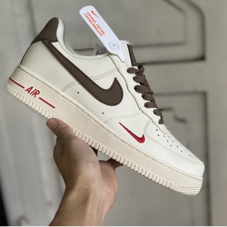 Giày Air Force AF1 Phẩy Nâu, Giày Sneaker 1  Bản Đẹp, Da PU cao cấp Đế cao su non
