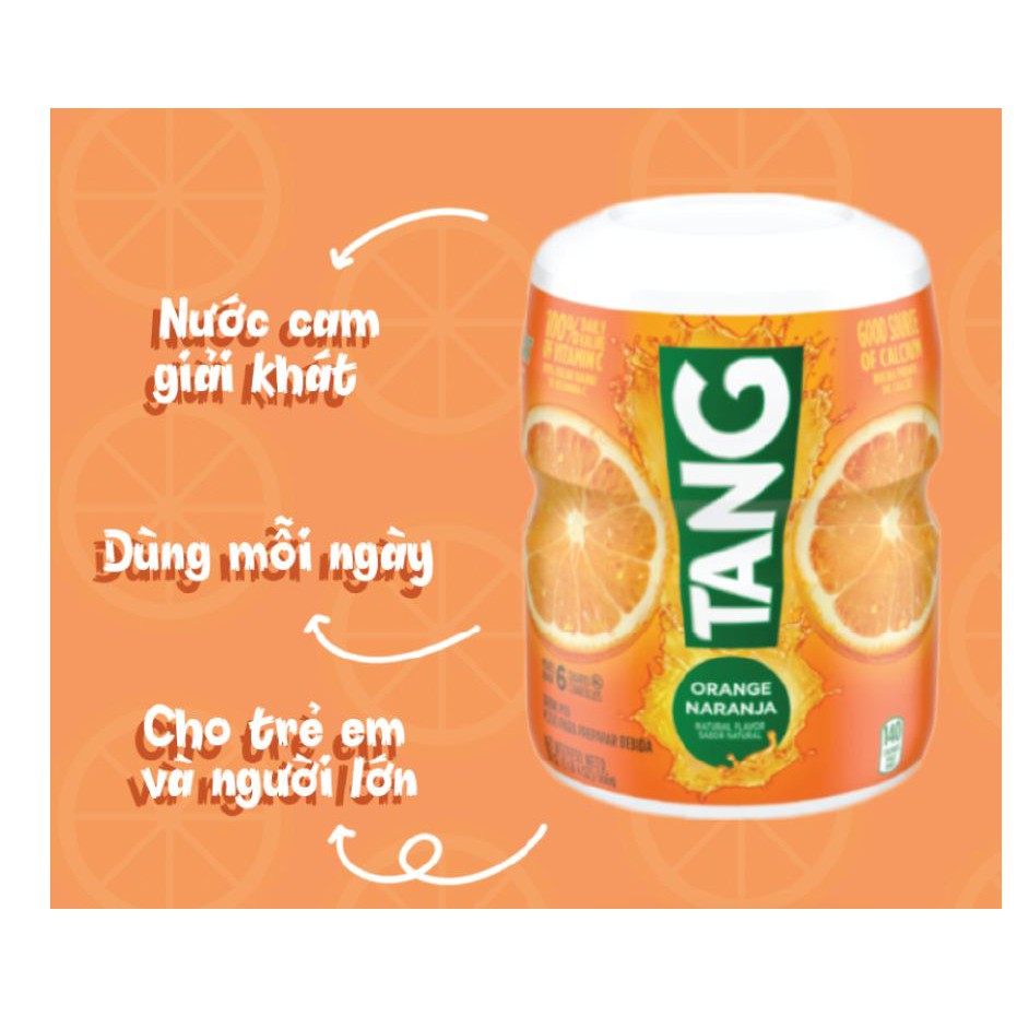 Bột Pha Nước Cam Tang Orange hủ 566g từ Mỹ