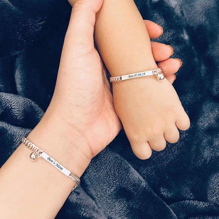 TRANG SỨC - Lắc tay bạc cho bé (0 - 5 tuổi) - Khắc chữ theo yêu cầu