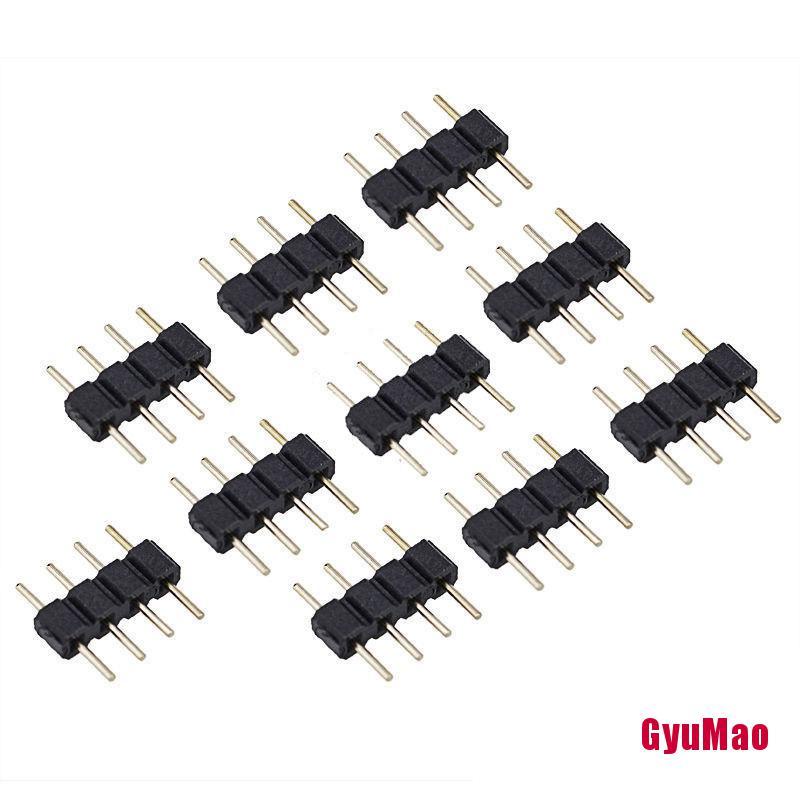 10 Đầu Nối Đực 4 Pin Cho Dây Đèn LED RGB 3528 5050 SMD