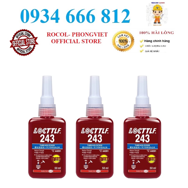 Keo dính ốc vít LOCTTLF 243 chai 50ml