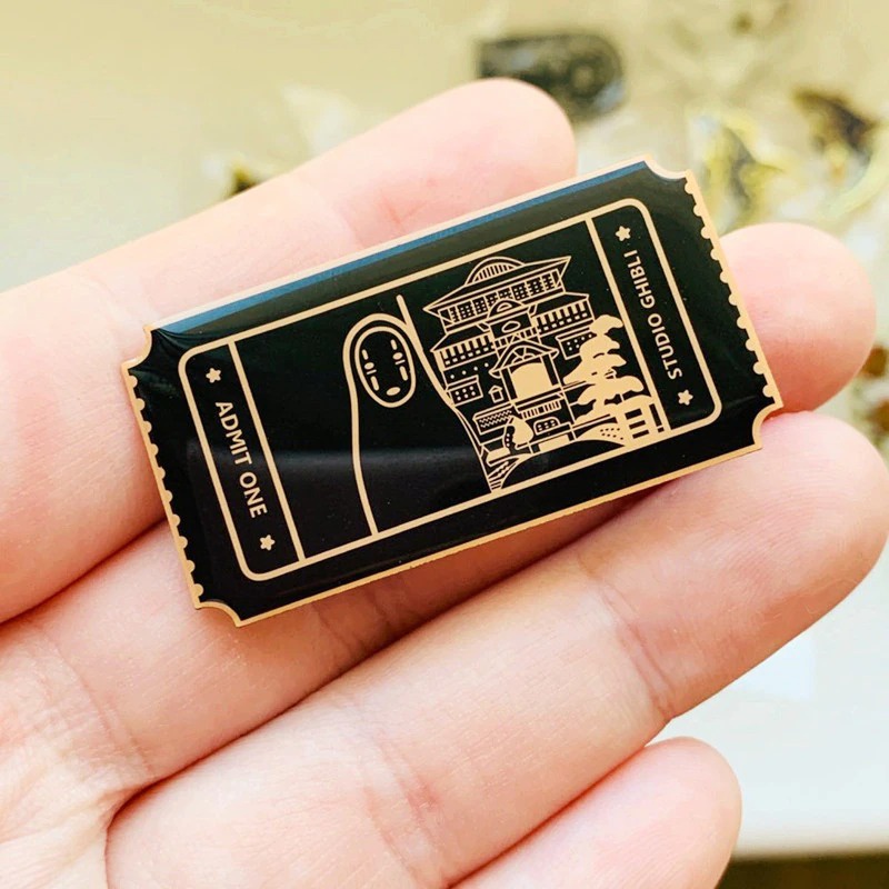 Pin cài áo anime Spirit Away Vùng đất linh hồn hoạt hình Ghibli Chihiro/ Haku/ Vô diện/ Bồ hóng - GC318
