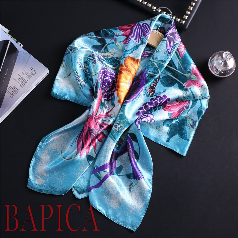 Khăn lụa vuông 90x90 bandana turban làm áo,khăn bandana nữ choàng cổ đội đầu C1