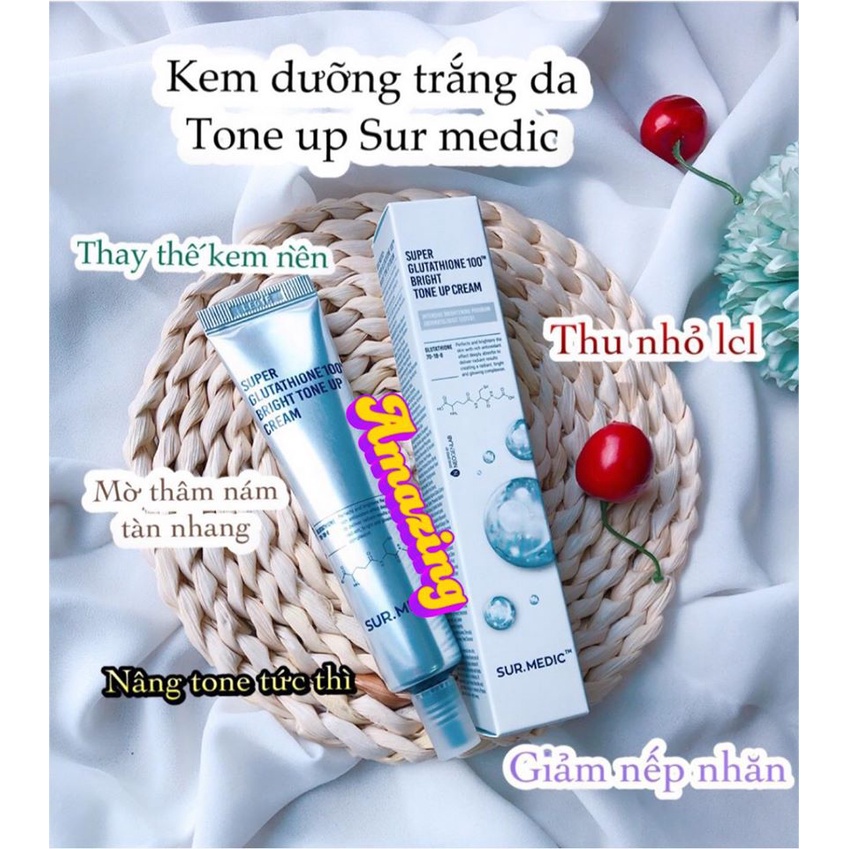 Kem Dưỡng Face Trắng Da Sur Medic Super Glutathione 100 Bright Tone Up Cream