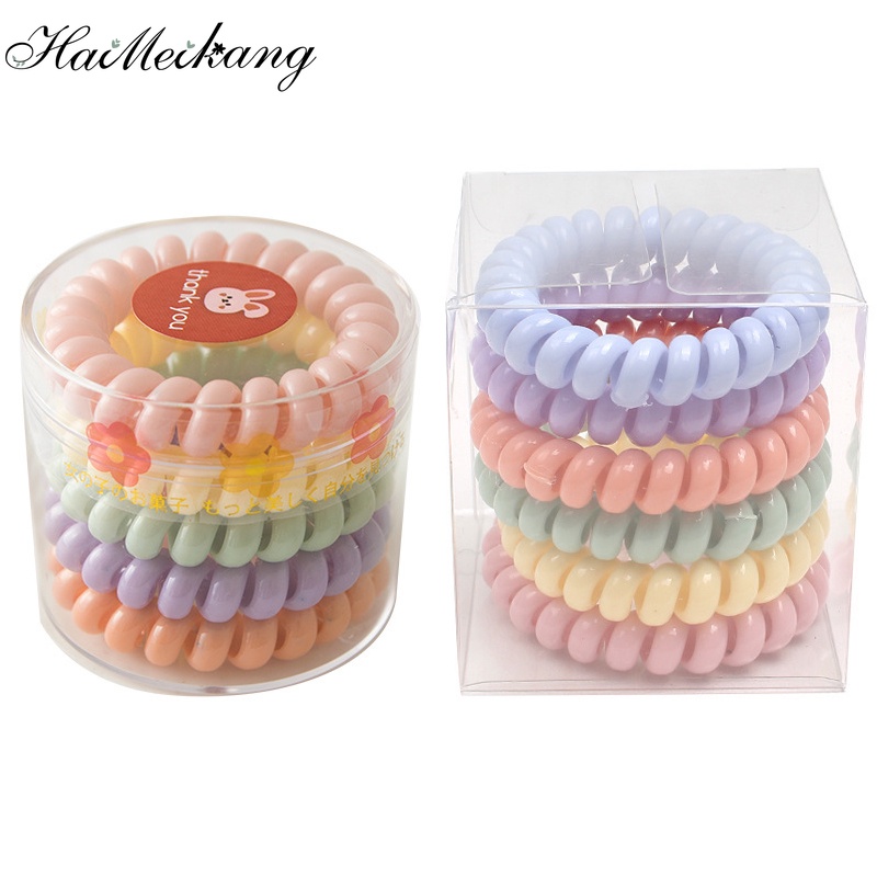 Haimeikang Set dây cột tóc co giãn đầy màu sắc ngọt ngào đơn giản dành cho nữ