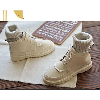 Giày bốt nữ cổ len cao cổ