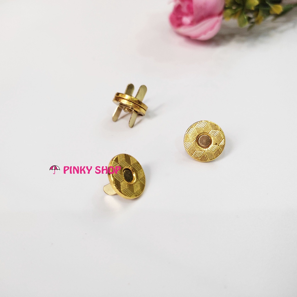 Nút hít nam châm gắn túi loại dày, đường kính 1.4cm, 1.8cm, nguyên liệu làm túi ví, túi xách handmade Pinky Shop mã NHNC