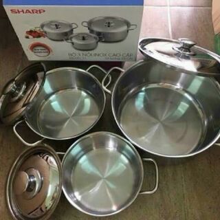 Set 3 bộ nồi inox Sharp