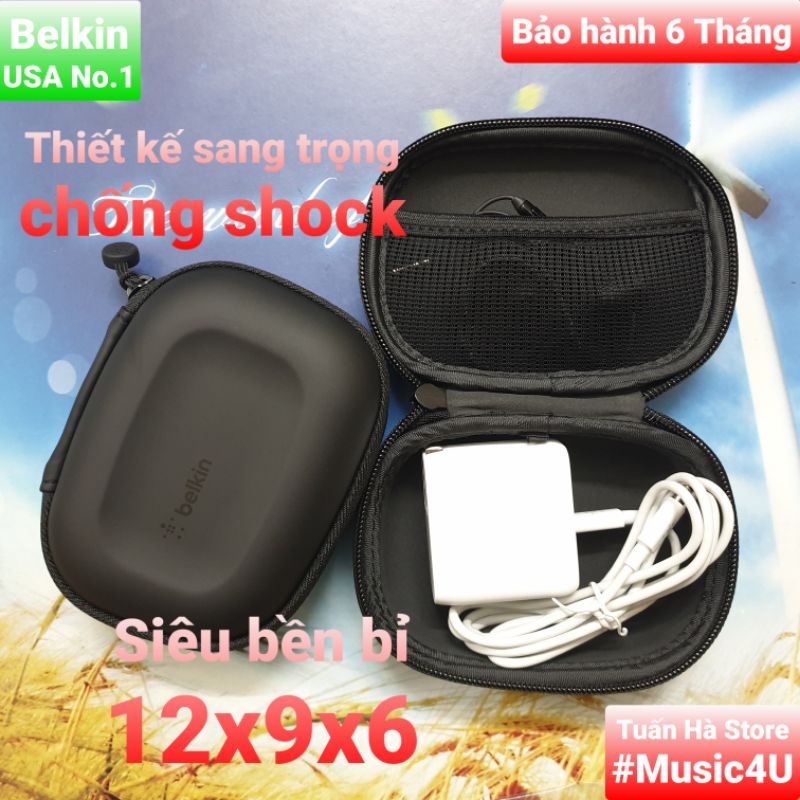 Túi hộp đựng phụ kiện sạc cáp tai nghe tiện dụng Belkin chống nước chống shock Tuấn Hà Store