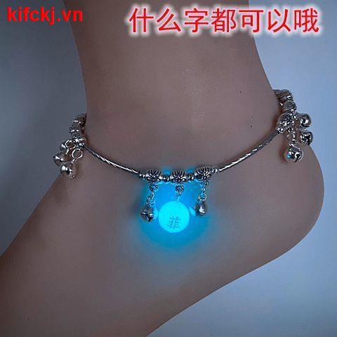 Lắc chân đính ngọc trai giả và gắn chuông thời trang