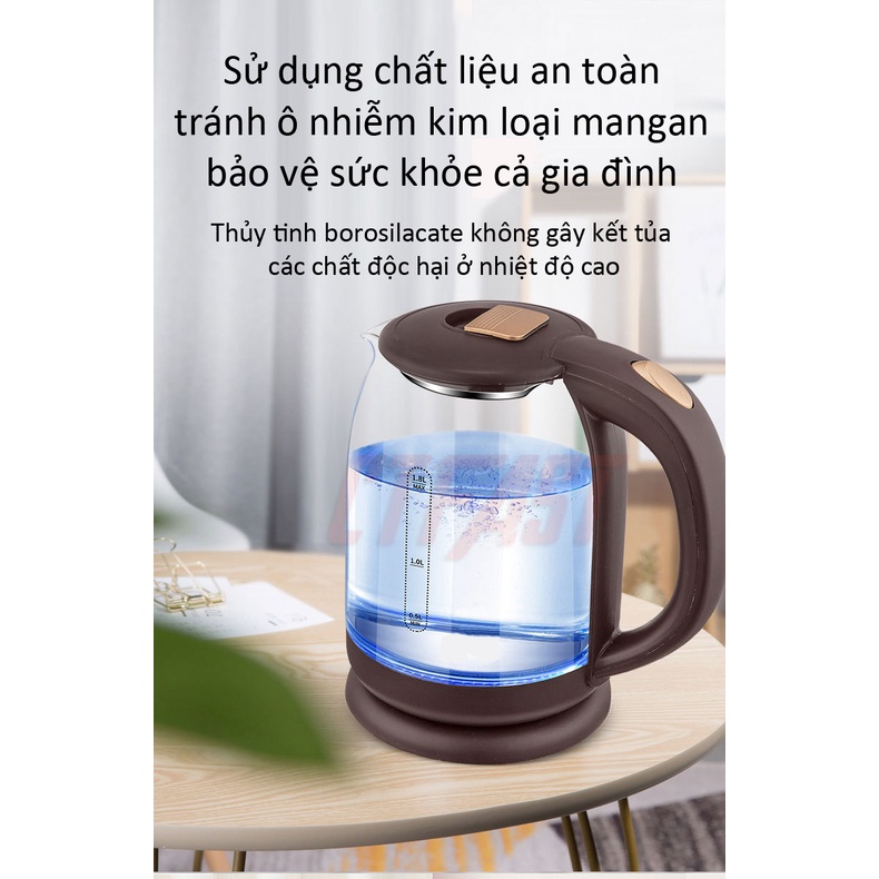 Ấm Đun Nước Siêu Tốc Thủy Tinh CTFAST-01 (1.8 Lít): Đèn LED Hiển Thị, Chịu Nhiệt Cao, Không Mùi Và Chất Độc Hại