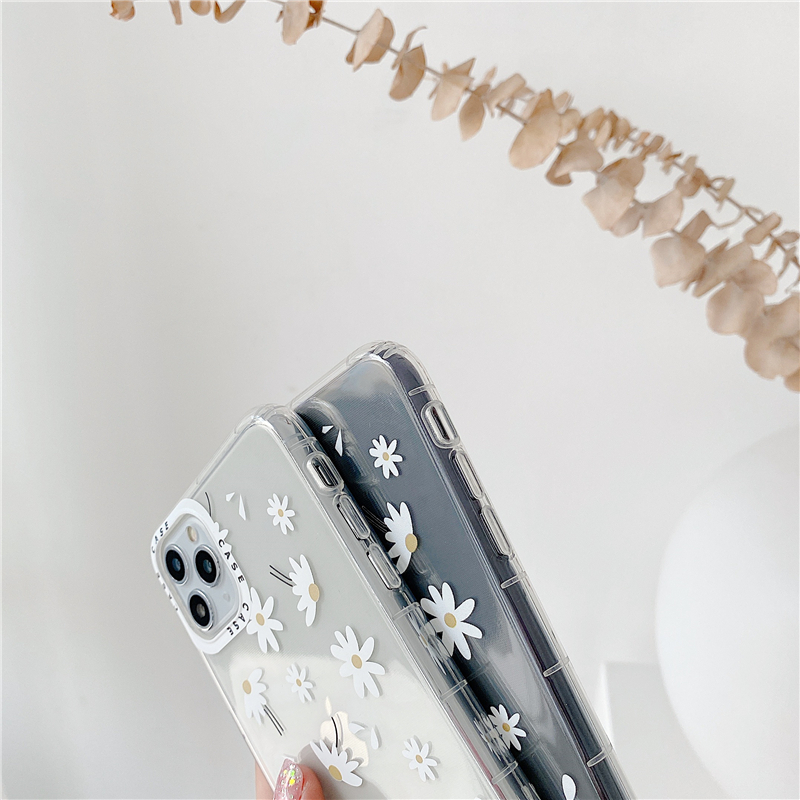 Suitable for SAMSUNG S9 Plus S10 transparent all-inclusive silicone S10plus S20plus female S20 S20ultra S20fe S21/S30 S21Plus S21 anti-drop small daisy mobile phone case