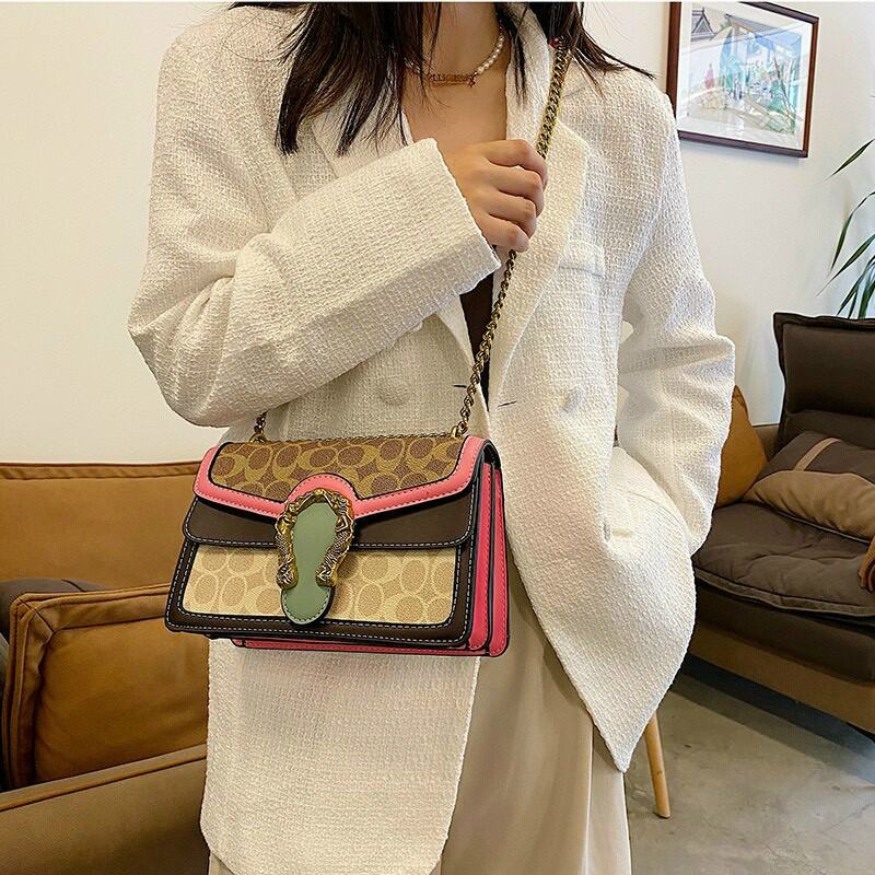 Túi xách nữ, túi đeo chéo đầu rồng phối màu mẫu mới thời trang cao cấp rẻ đẹp