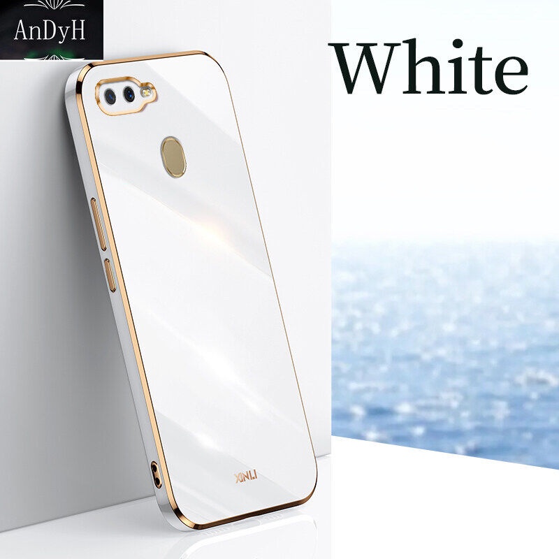 Ốp Điện Thoại Mạ AnDyH Cho OPPO A12 A5S A11K A7 F9 Pro, Ốp Bảo Vệ Camera Chính Xác Vỏ Cạnh Thẳng San