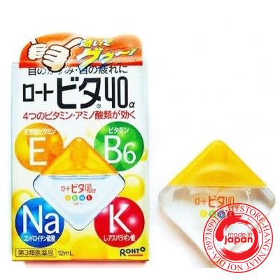 Nước nhỏ mắt Rohto Vita 40 Nhật Bản 12ml - Vàng dịu nhẹ - Xanh mát lạnh