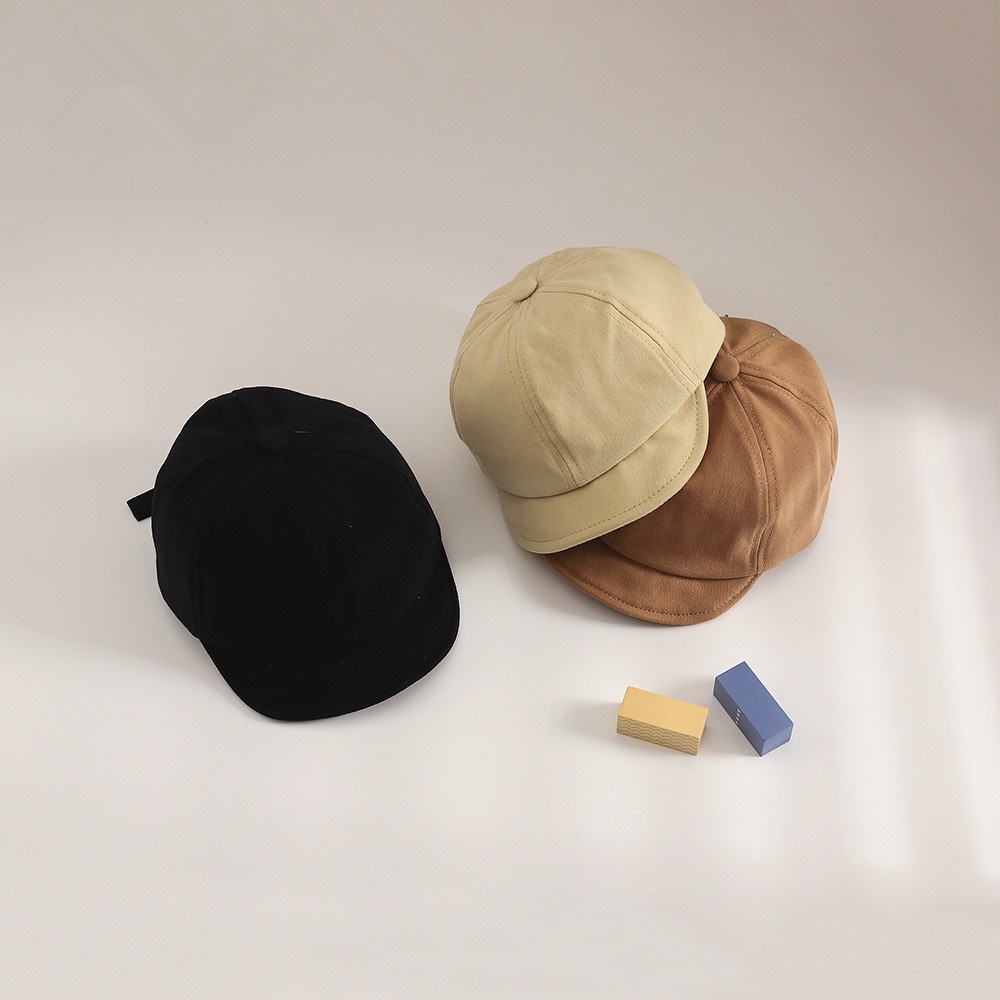 Mũ Lưỡi Trai Vành Ngắn Màu Trơn Đơn Giản Mềm Mại Cho Bé