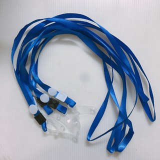 Dây lụa đeo thẻ ( màu xanh) - Móc nhựa