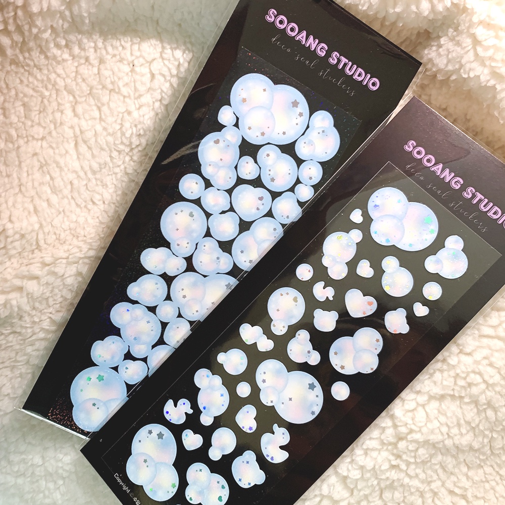 Miếng Dán Bong Bóng / Hình Dán Ba Chiều Hàn Quốc Dễ Thương / Tay Áo Tải Polco Tạp Chí DIY