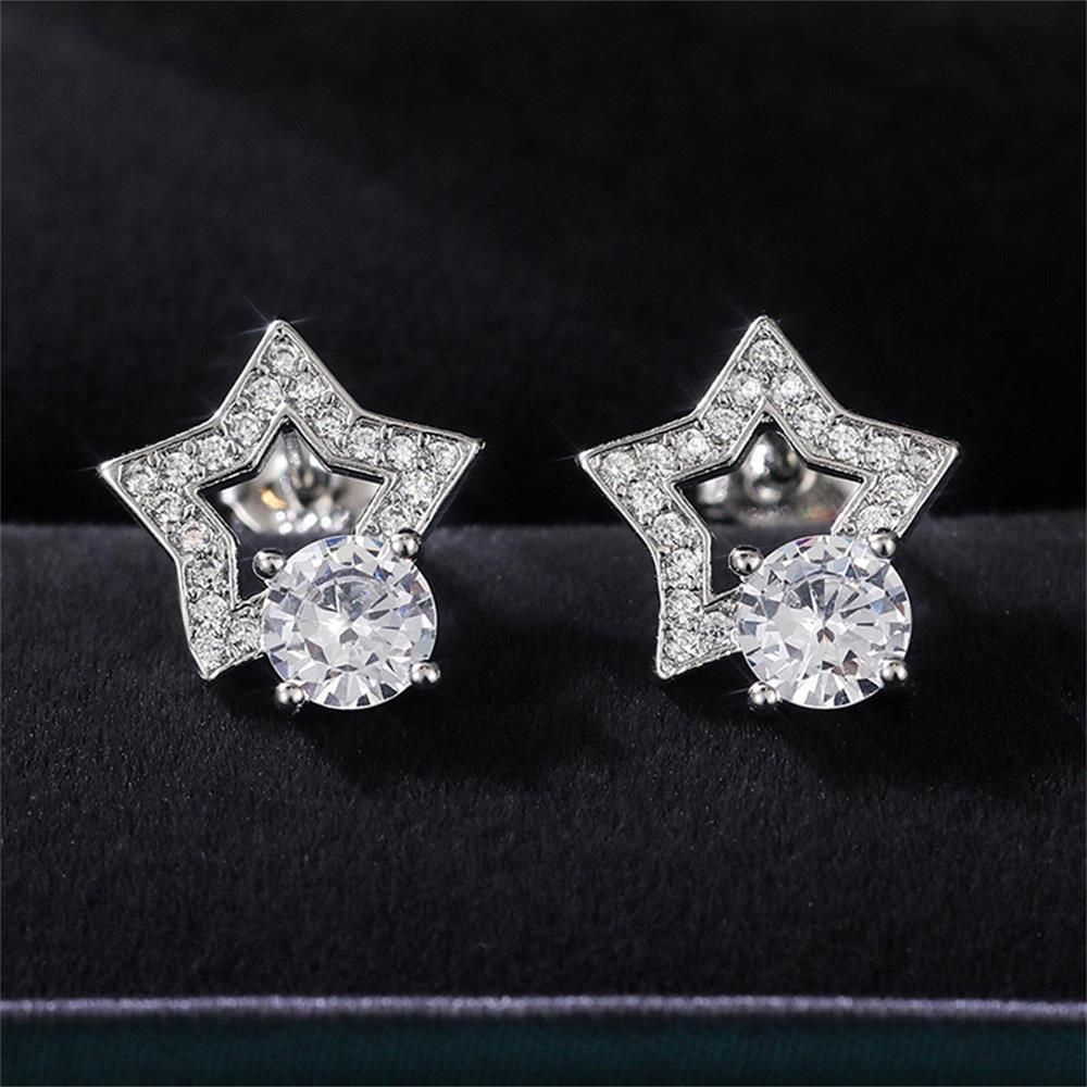 Khuyên Tai Đính Đá Zircon Lấp Lánh Thời Trang Cho Nam Và Nữ