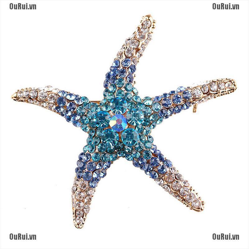 Ghim Cài Áo Hình Ngôi Sao Đính Đá 3 Màu Thời Trang