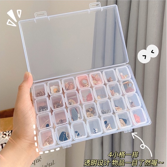Hộp Trong Suốt Đựng Trang Sức 28 Ngăn Tiện Lợi