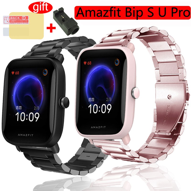 Dây Đeo Thay Thế Cho Đồng Hồ Thông Minh Amazfit Bip S U Pro Bằng Thép Không Gỉ