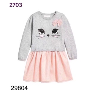 Váy len mỏng chân voan H&M bé gái