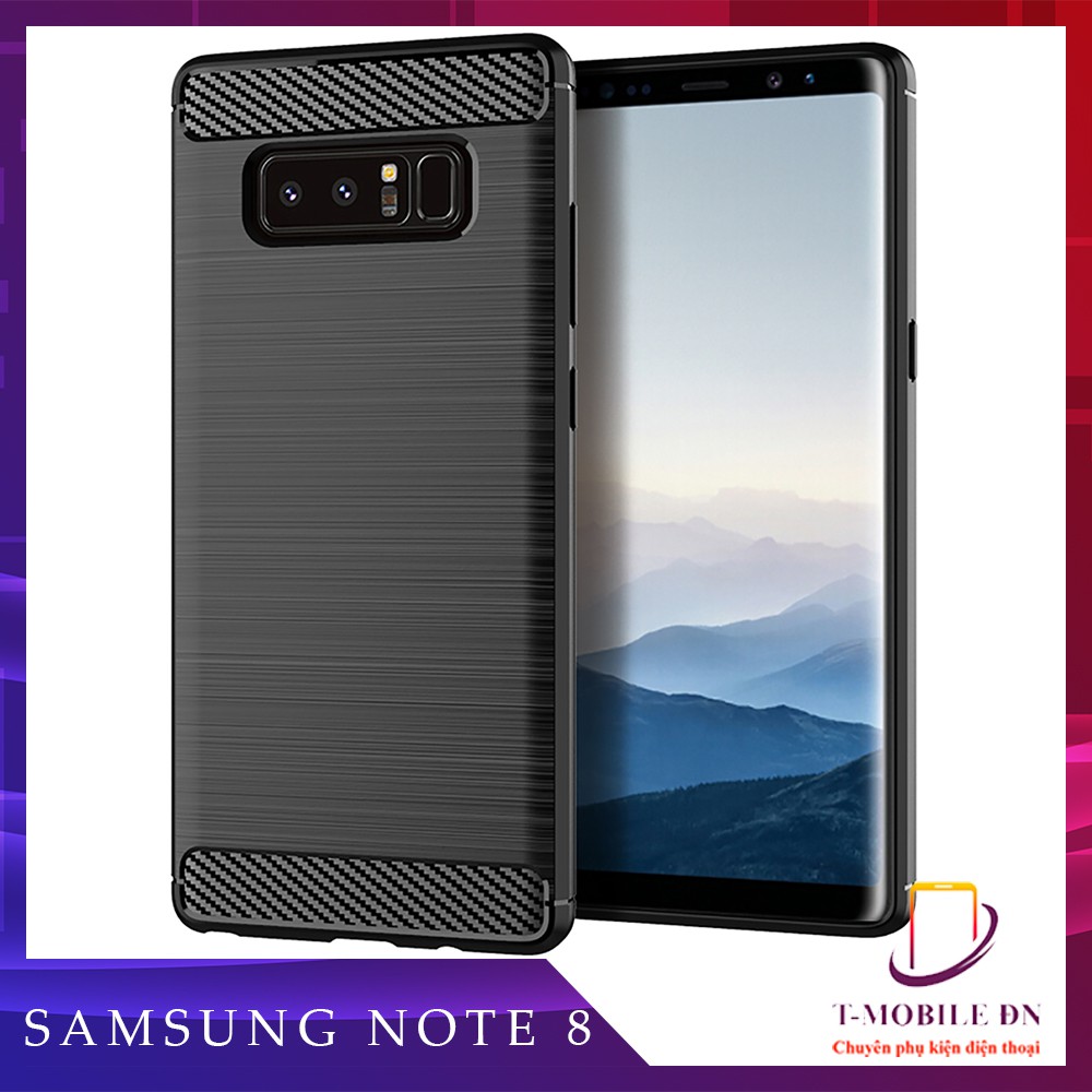 Ốp lưng Samsung Note 8 9 10 20 Plus Ultra 10 Lite silicon mềm bằng sợi Carbon phay xước chống sốc chống vân tay Màu đen